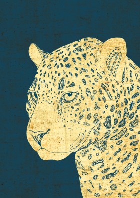 Leopard on Blue