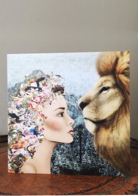 Lucy and Aslan Greeting Card